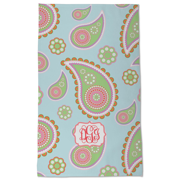 Blue Paisley Kitchen Towel - Poly Cotton - Full Front