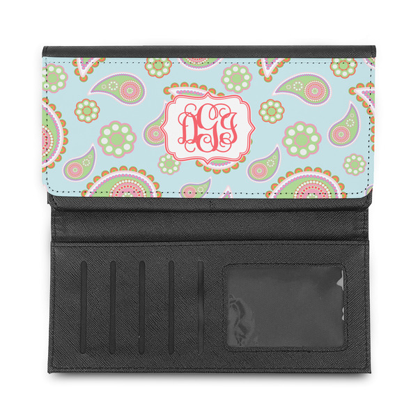 Blue Paisley Ladies Wallet - Half Way Open