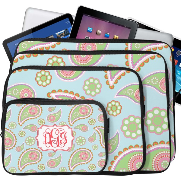 Blue Paisley Laptop Case Sizes