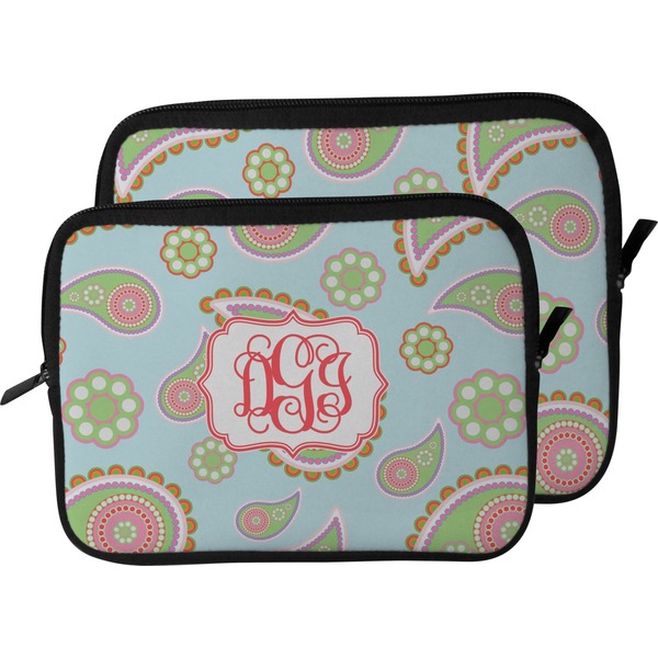 Blue Paisley Laptop Sleeve (Size Comparison)