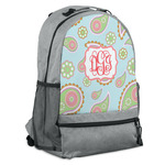 Blue Paisley Backpack - Grey (Personalized)