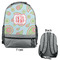 Blue Paisley Large Backpack - Gray - Front & Back View