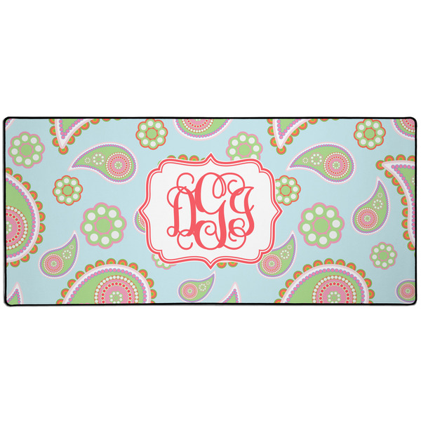 Custom Blue Paisley 3XL Gaming Mouse Pad - 35" x 16" (Personalized)