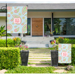 Blue Paisley Large Garden Flag - Double Sided (Personalized)