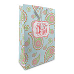 Blue Paisley Large Gift Bag (Personalized)