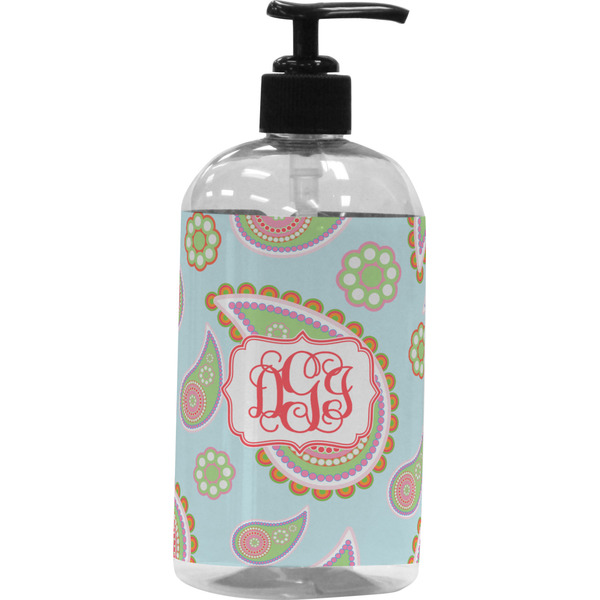 Custom Blue Paisley Plastic Soap / Lotion Dispenser (Personalized)