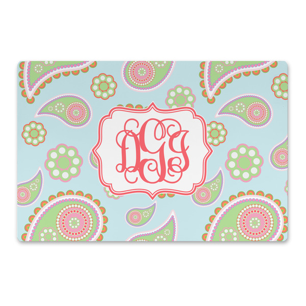 Custom Blue Paisley Large Rectangle Car Magnet (Personalized)