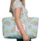 Blue Paisley Large Rope Tote Bag - In Context View