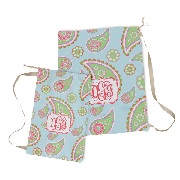 Blue Paisley Laundry Bag - Both Bags