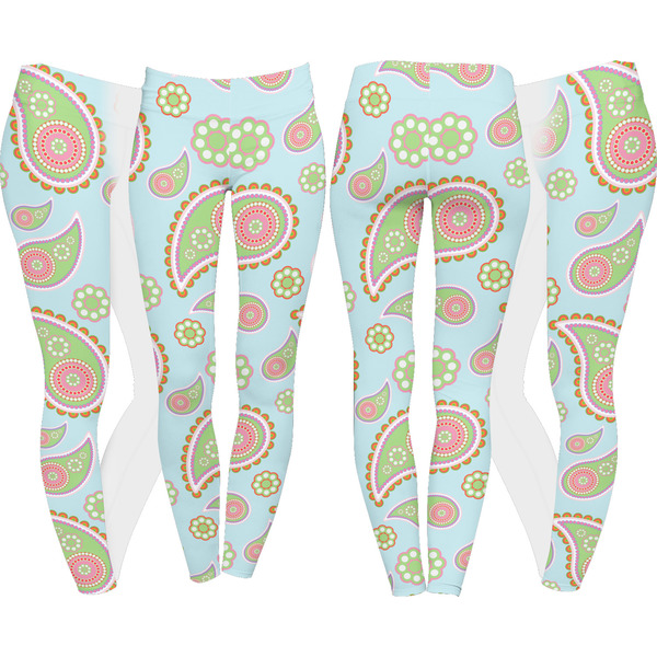 Blue Paisley Leggings Turn Around - Apvl