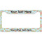 Blue Paisley License Plate Frame Wide