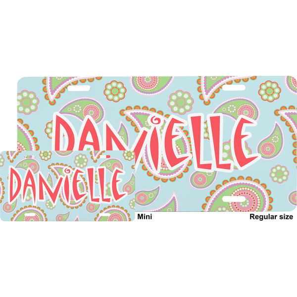 Blue Paisley License Plate (Sizes)