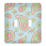 Blue Paisley Light Switch Cover (2 Toggle Plate)