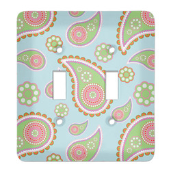 Blue Paisley Light Switch Cover (2 Toggle Plate)