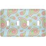 Blue Paisley Light Switch Cover (4 Toggle Plate)