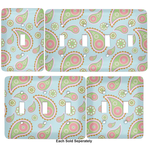 Blue Paisley Light Switch Covers all sizes