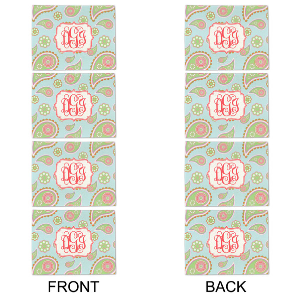 Blue Paisley Linen Placemat - APPROVAL Set of 4 (double sided)