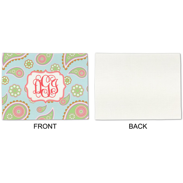 Blue Paisley Linen Placemat - APPROVAL Single (single sided)