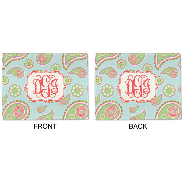 Blue Paisley Linen Placemat - APPROVAL (double sided)