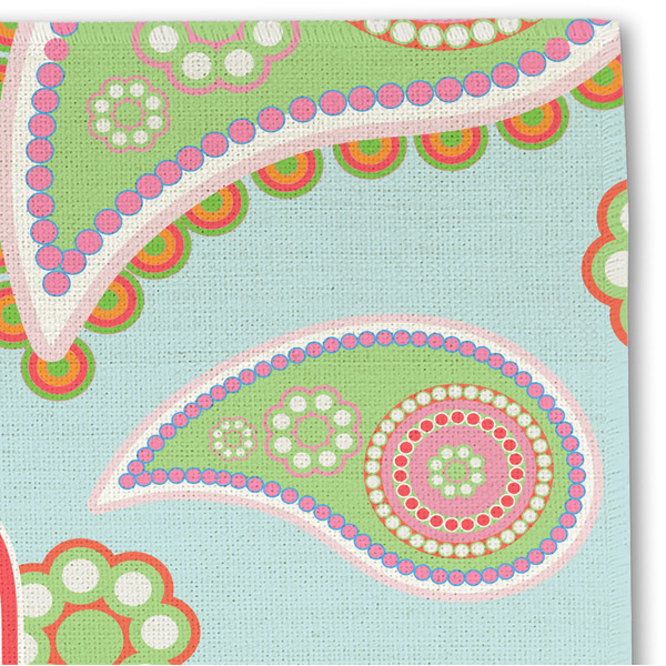 Blue Paisley Linen Placemat - DETAIL