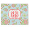 Blue Paisley Single-Sided Linen Placemat - Single w/ Monogram