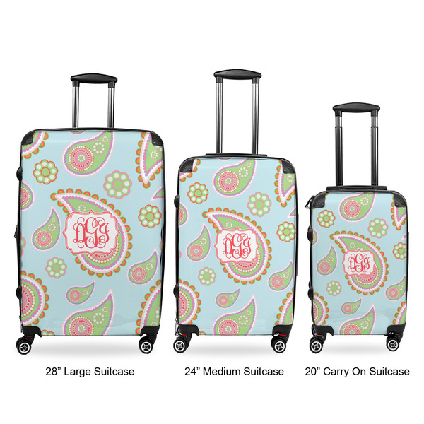 Blue Paisley Luggage Bags all sizes - With Handle
