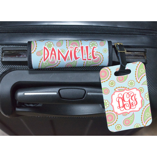 Blue Paisley Luggage Wrap & Tag