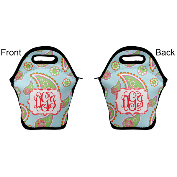 Blue Paisley Lunch Bag - Front and Back