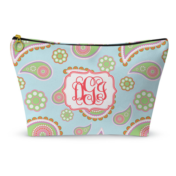 Custom Blue Paisley Makeup Bag - Small - 8.5"x4.5" (Personalized)