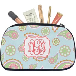 Blue Paisley Makeup / Cosmetic Bag - Medium (Personalized)