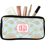 Blue Paisley Makeup / Cosmetic Bag (Personalized)