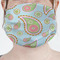 Blue Paisley Mask - Pleated (new) Front View on Girl