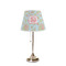 Blue Paisley Poly Film Empire Lampshade - On Stand
