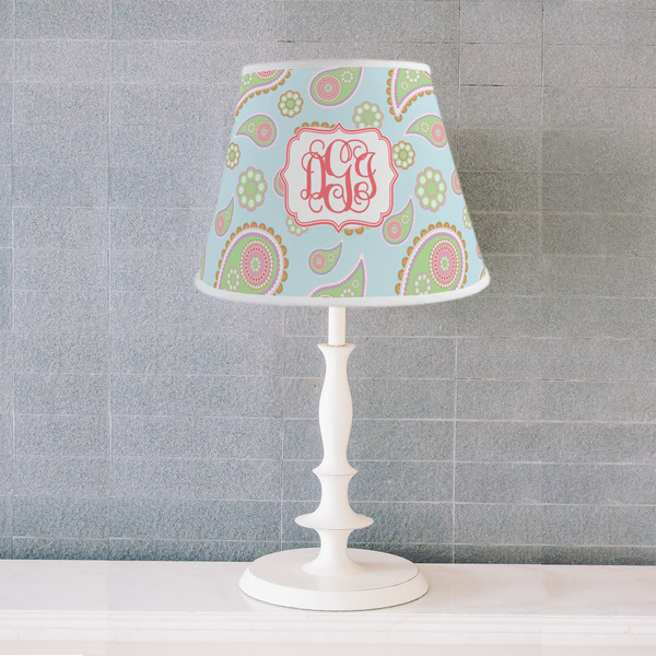 Blue Paisley Poly Film Empire Lampshade - Lifestyle
