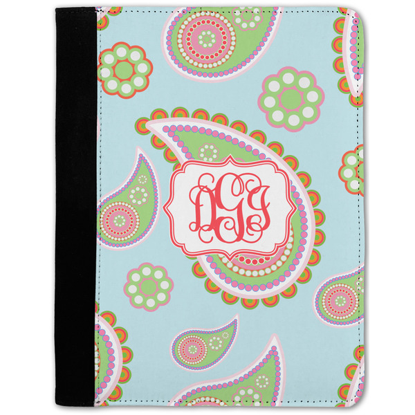 Custom Blue Paisley Notebook Padfolio w/ Monogram