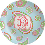 Blue Paisley Melamine Salad Plate - 8" (Personalized)