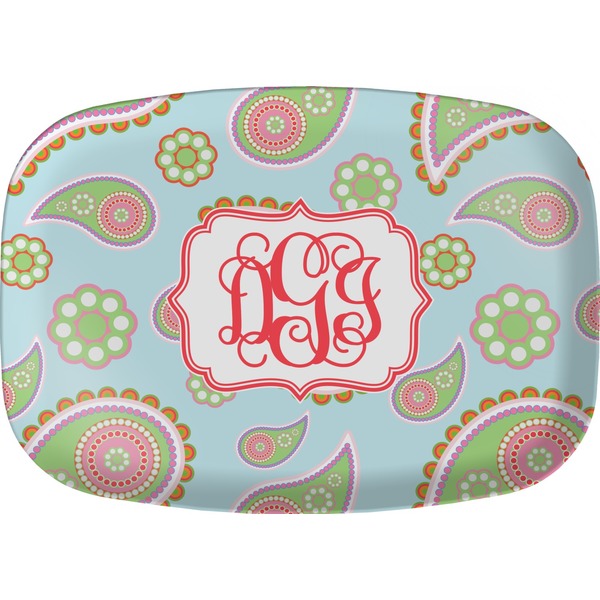 Custom Blue Paisley Melamine Platter (Personalized)