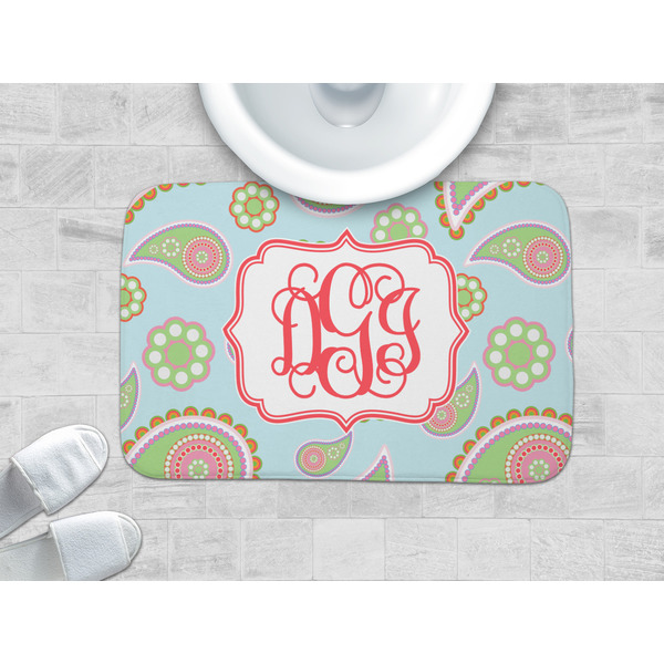 Blue Paisley Memory Foam Bath Mat - LIFESTYLE 34x21