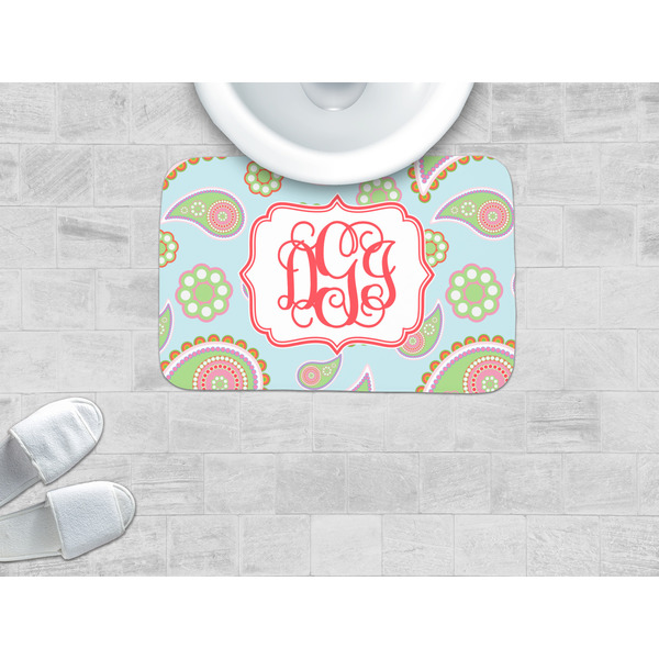 Blue Paisley Memory Foam Bath Mat - LIFESTYLE
