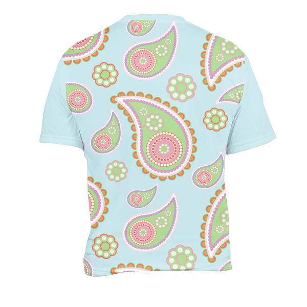 Blue Paisley Men's Crew Neck T Shirt Medium - Back