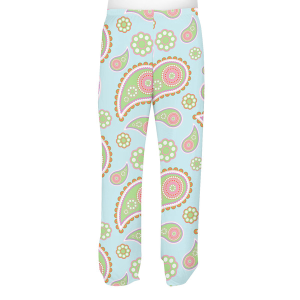 Blue Paisley Men's Pjs Back - on model