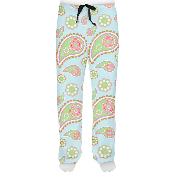 Blue Paisley Men's Pjs Front - on model