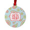 Blue Paisley Metal Ball Ornament - Front