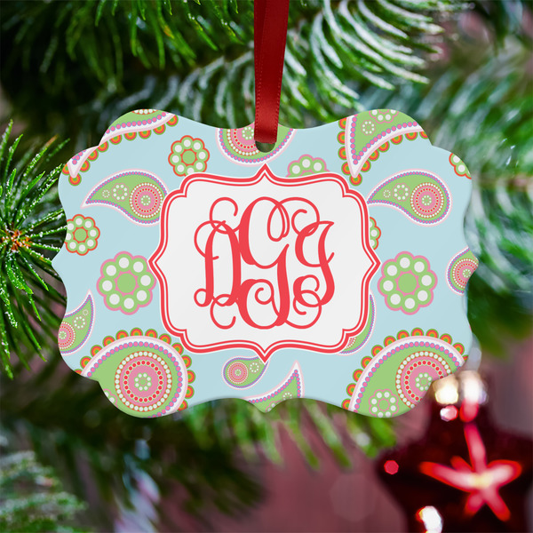 Blue Paisley Metal Benilux Ornament - Lifestyle