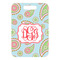Blue Paisley Metal Luggage Tag - Front Without Strap