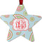 Blue Paisley Metal Star Ornament - Double Sided w/ Monogram