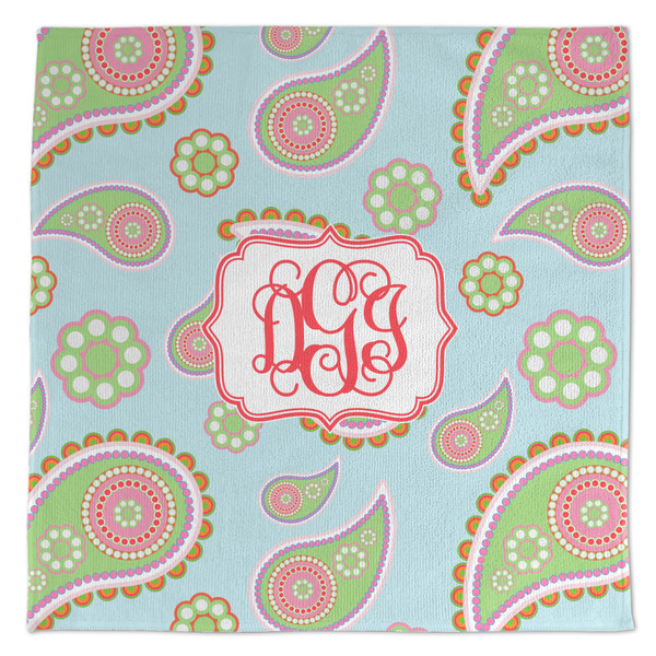 Custom Blue Paisley Microfiber Dish Towel (Personalized)
