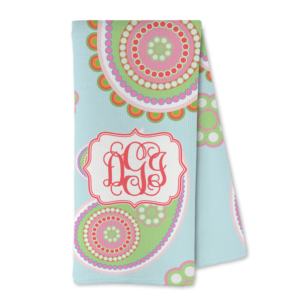 Custom Blue Paisley Kitchen Towel - Microfiber (Personalized)