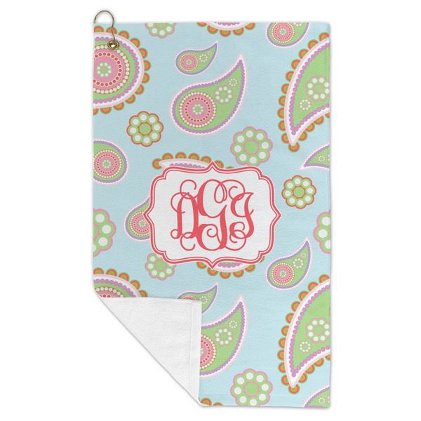 Blue Paisley Microfiber Golf Towels - FOLD