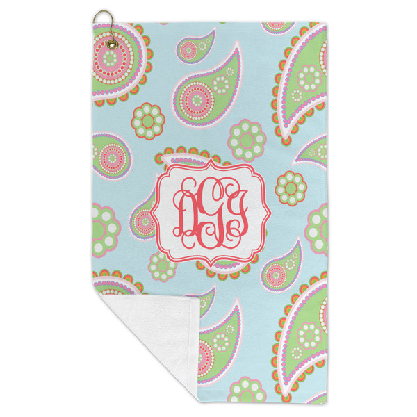 Blue Paisley Microfiber Golf Towels - FOLD